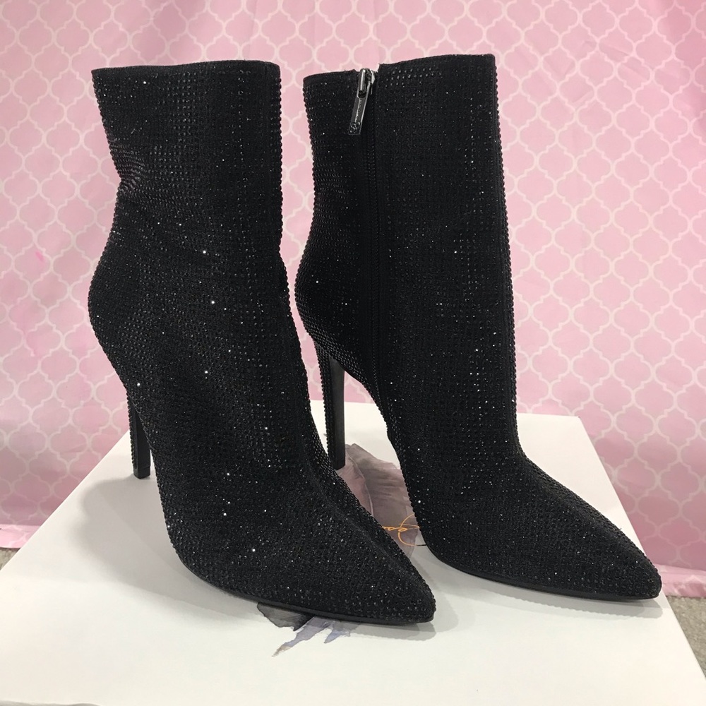 Black with glitter high heels